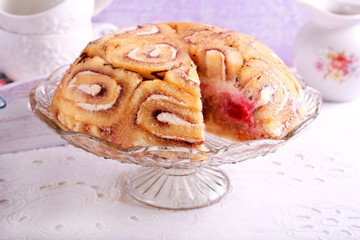 Royal charlotte cake - swirl roll cake