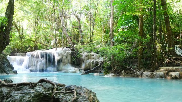 Erawan Waterfall in the forest Kanchanaburi, Thailand