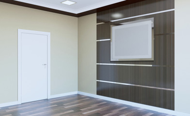 Empty modern office Cabinet. Meeting room. 3D rendering.