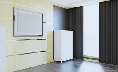Empty modern office Cabinet. Meeting room. 3D rendering.