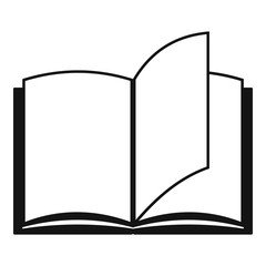 Book page icon. Simple illustration of book page vector icon for web