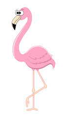 Fototapeta premium Cute cartoon flamingo