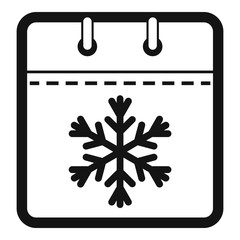 Calendar winter icon. Simple illustration of calendar winter vector icon for web