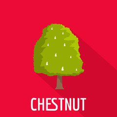 Chestnut tree icon. Flat illustration of chestnut tree vector icon for web