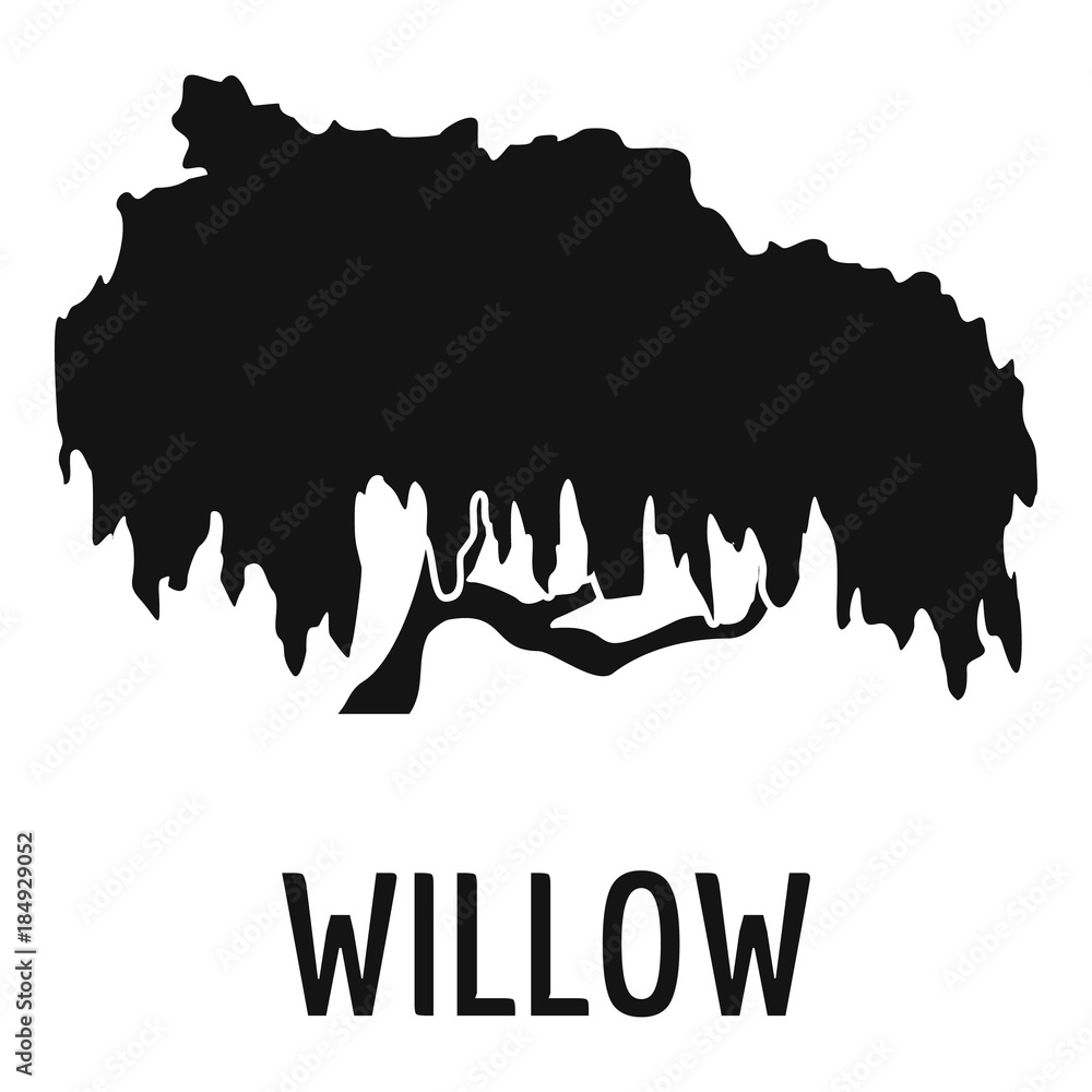 Poster willow tree icon. simple illustration of willow tree vector icon for web