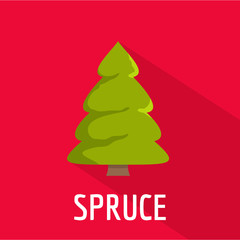 Spruce tree icon. Flat illustration of spruce tree vector icon for web