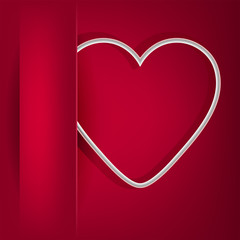 red design with a pocket on the left and a silhouette of the heart