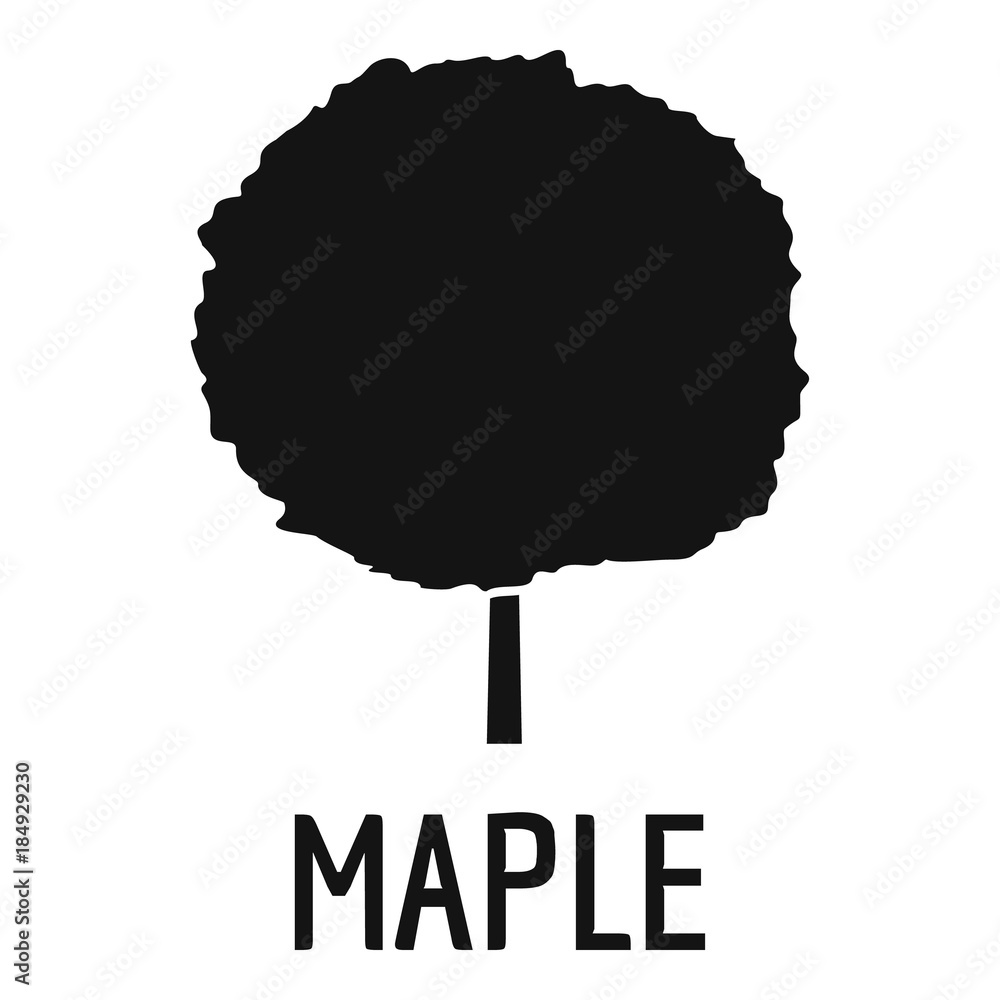 Poster maple tree icon. simple illustration of maple tree vector icon for web
