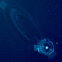 Obraz premium Abstract hud future technology design. Futuristic cyberspace tech development concept. Sci fi interface system. Vector illustration digital blue background