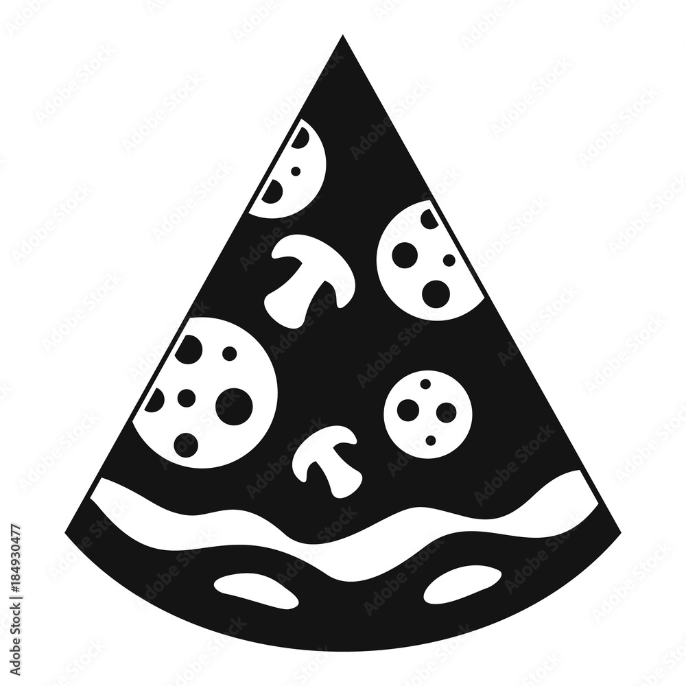 Poster pizza slice icon. simple illustration of pizza slice vector icon for web