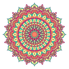 Ethnic ornamental mandala. Decorative design element. Hand drawn vector illustration