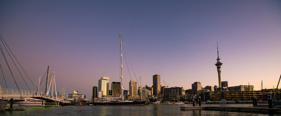 Obraz premium Auckland New Zealand. Night skyline