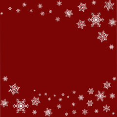 Christmas snowflakes background. Greeting card or invitation. Merry Christmas and Happy New Year. Element of design.