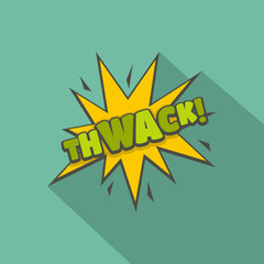 Comic boom thwack icon. Flat illustration of comic boom thwack vector icon for web