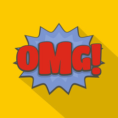 Comic boom omg icon. Flat illustration of comic boom omg vector icon for web