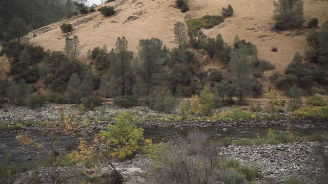 merced river landscape in daytime in autumn