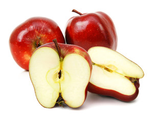 red apples isolated on white