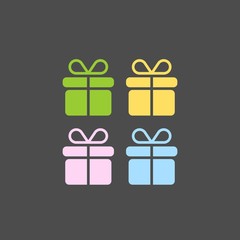 Gift flat vector icon