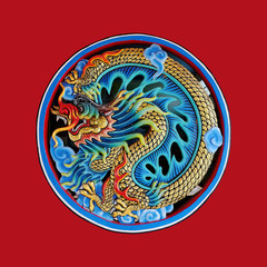 Chinese dragon on isolate background