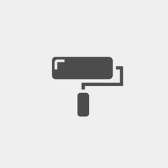 Fototapeta premium Roller flat vector icon. Painter flat vector icon