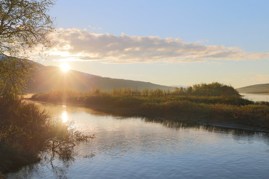 Midnight Sun In Swedish Lapland