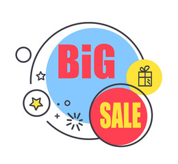 Special Offer Promo Sticker with Stars Advert Logo