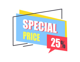 Special Price Promo Sticker 25 Off Advertisement