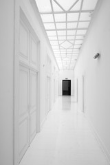 White hallway in the Chiado Museum Lisbon Portugal