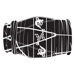 Indian hand drum dholak vector black and white illustration