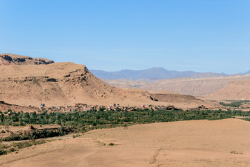 Fototapeta na wymiar landscape of dades valley with blue sky in Morocco 