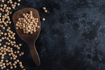 Chickpeas on a Wood Paddle