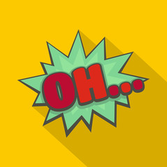 Comic boom oh icon. Flat illustration of comic boom oh vector icon for web