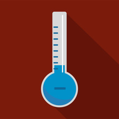 Thermometer cold icon. Flat illustration of thermometer cold vector icon for web