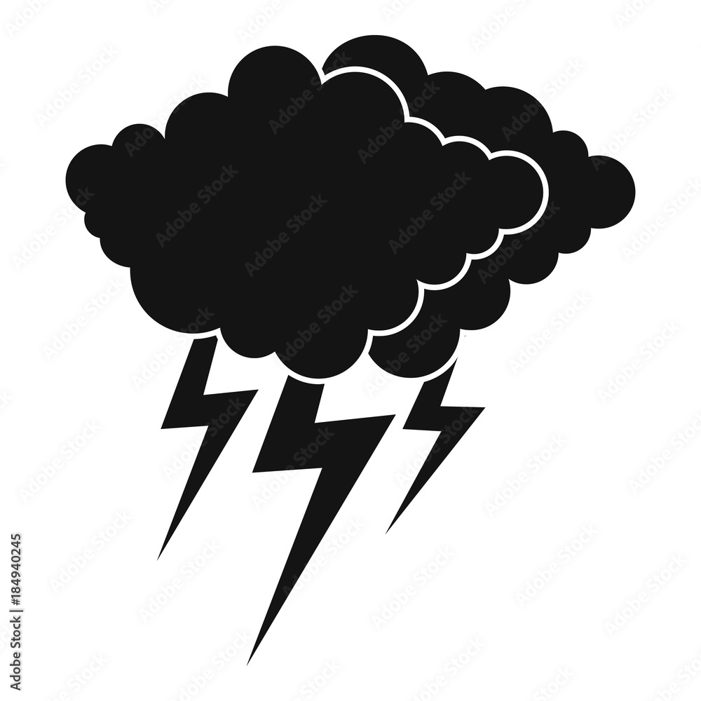 Poster cloud thunder flash icon. simple illustration of cloud thunder flash vector icon for web
