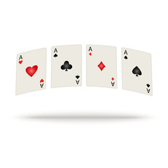 Colored playing cards with shadow. Vector illustration