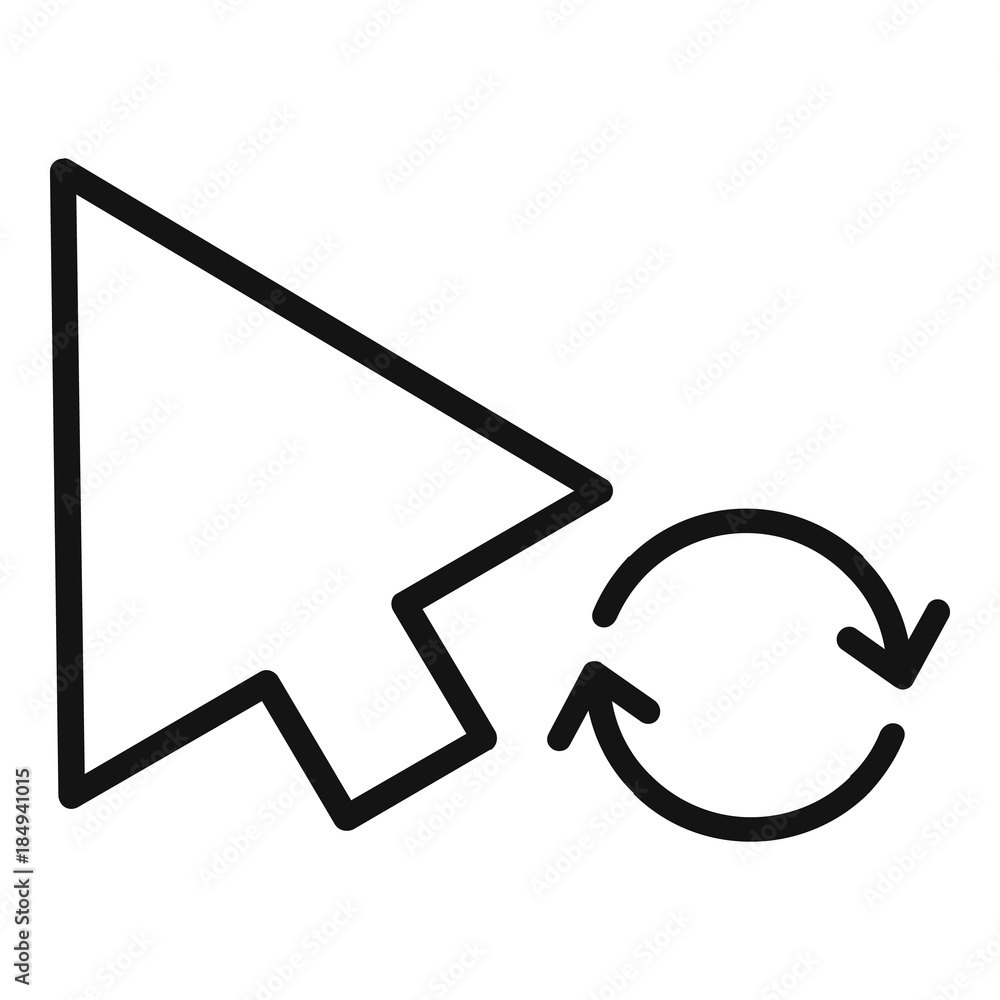 Poster arrow cursor loading icon. simple illustration of arrow cursor loading vector icon for web