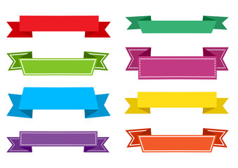 Colorful set of festive ribbons. Vector illustration