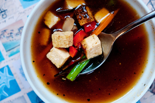 Miso soup. close up