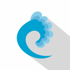 Wave ocean icon. Flat illustration of wave ocean vector icon for web