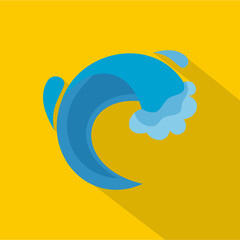Wave sea icon. Flat illustration of wave sea vector icon for web