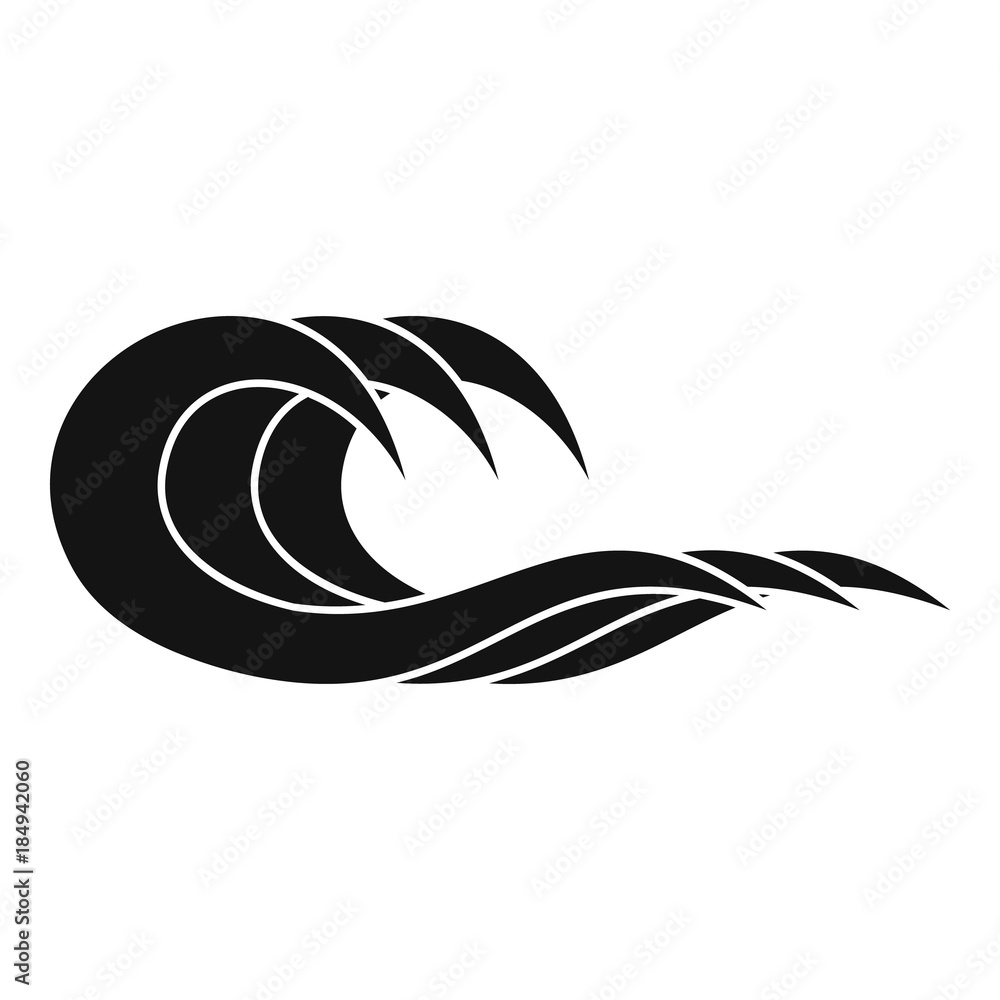 Poster wave splashing icon. simple illustration of wave splashing vector icon for web