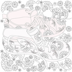 sneakers with a pattern and flowers