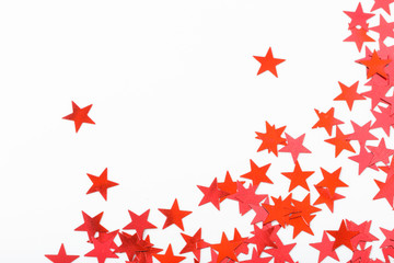 Obraz na płótnie Canvas Red stars decoration on white background