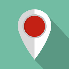 Map pin icon. Flat illustration of map pin vector icon for web