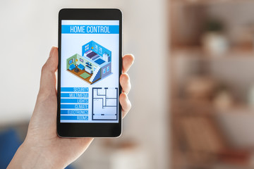 Fototapeta premium Smart home control digital devices modern technology