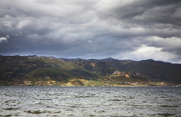 Fototapeta premium Ohrid lake in Pogradec. Albania