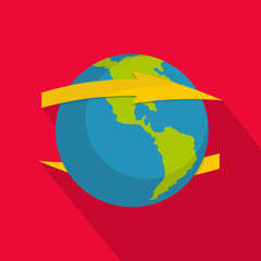 Fototapeta premium Wind on earth icon. Flat illustration of wind on earth vector icon for web