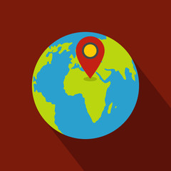 Earth navigation icon. Flat illustration of earth navigation vector icon for web