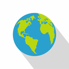 Continent on planet icon. Flat illustration of continent on planet vector icon for web