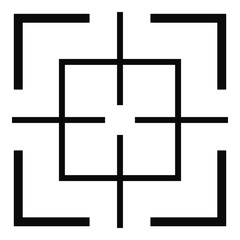 Obraz premium Square target icon. Simple illustration of square target vector icon for web